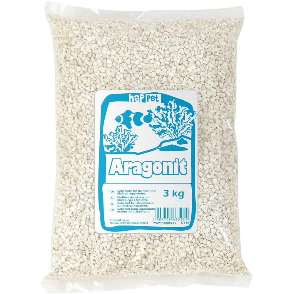 Happet Aragonit 0,5-1,2mm 3kg podłoże do akwarium morskiego